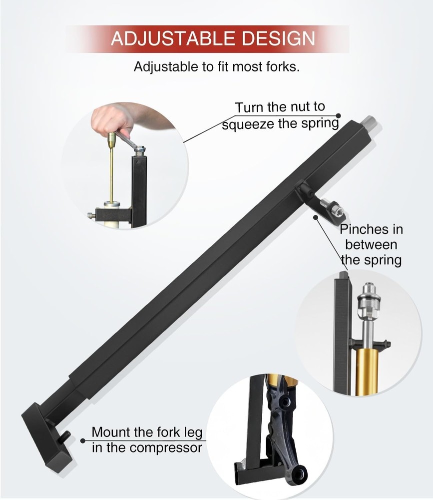 Fork Spring Compressor Tool, Powder Coated, Replace Front Fork Seals and Oil ...