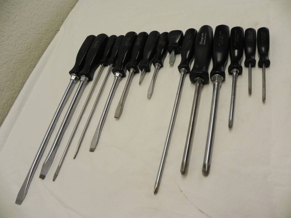 Snap-On 15 Piece Combination Black Hard Handle Screwdriver Set