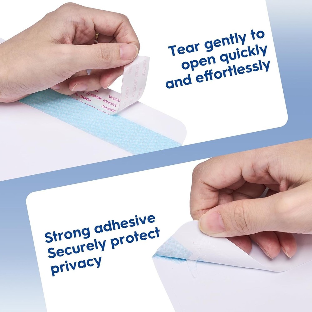 10 Envelopes Security Self Seal, 500 Count Mailing Envelopes with Double Window,