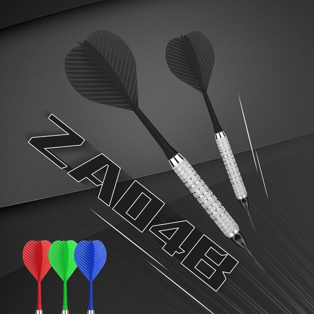 Plastic Tip Darts,12Pcs Soft Darts Set with 100 Plastic Tips for Electronic Dart