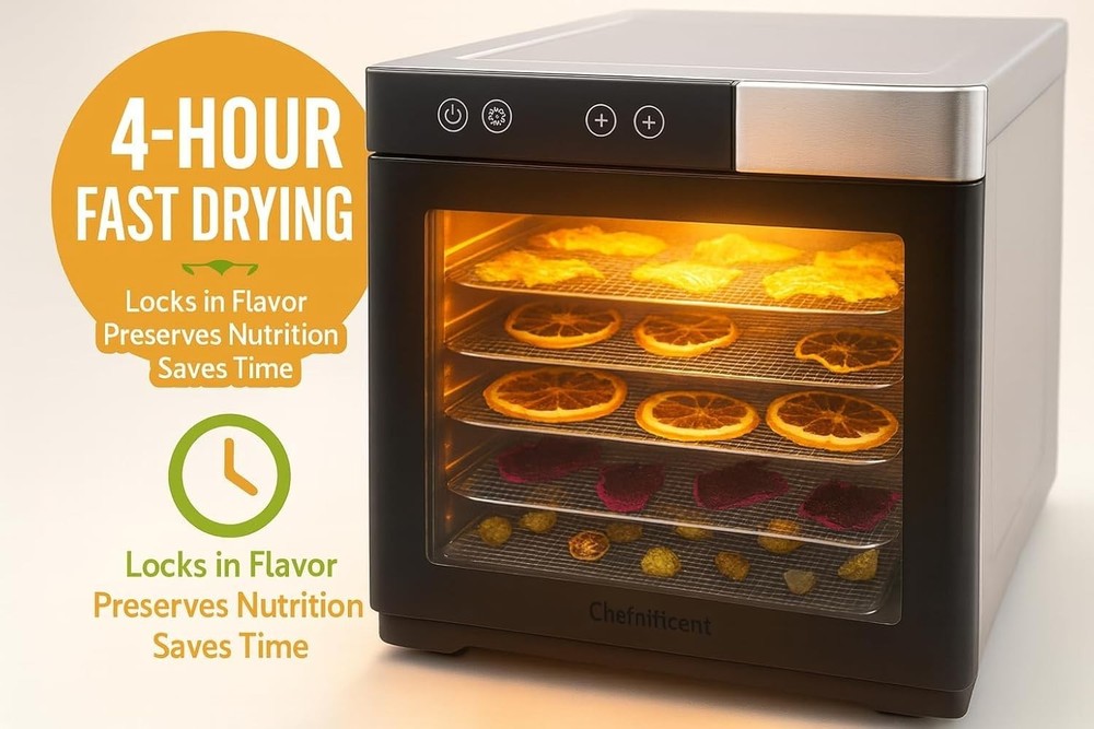 Chefnificent SQUARE Food Dehydrator with 5 Adjustable Stackable Trays