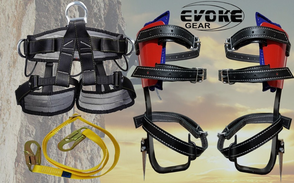 Evoke Gear Tree Climbing Spike Set Climber Tree + Pole Graff + harness Synthetic