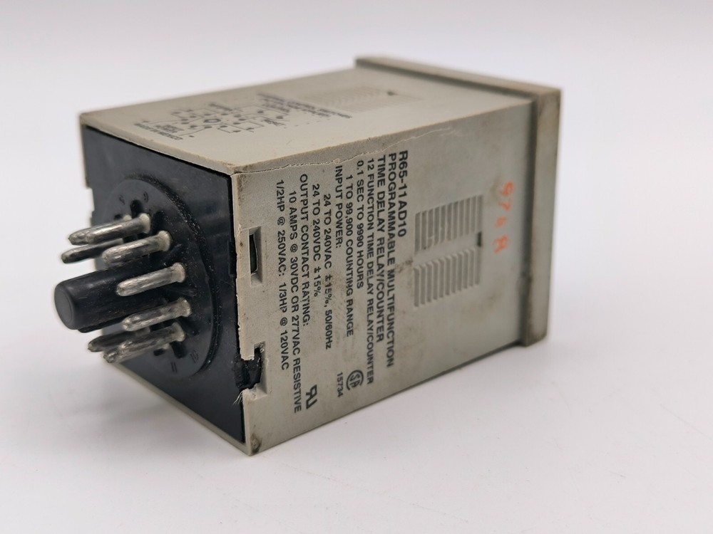 NTE Electronics R65-11AD10 Time Delay Relay Counter 10A 24-240VAC 12-Function