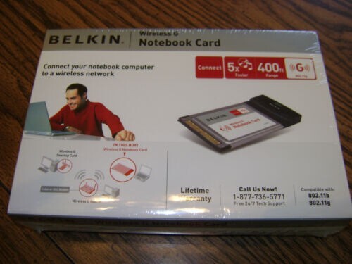 BELKIN WIRELESS G NOTEBOOK CARD (NIB) CONNECT YOUR NOTEBOOK TO WIRELESS NETWORK