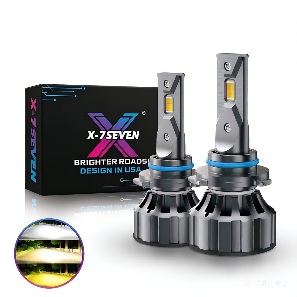 X-7SEVEN HB4/9006 Car LED Fog Lamp 3-Color 90W Headlight Bulb 3500K/4500K/6500K