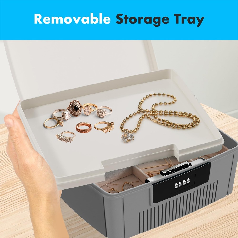 Heavy Duty Storage Box with 4 Digit Combination Lock Stackable Organizer