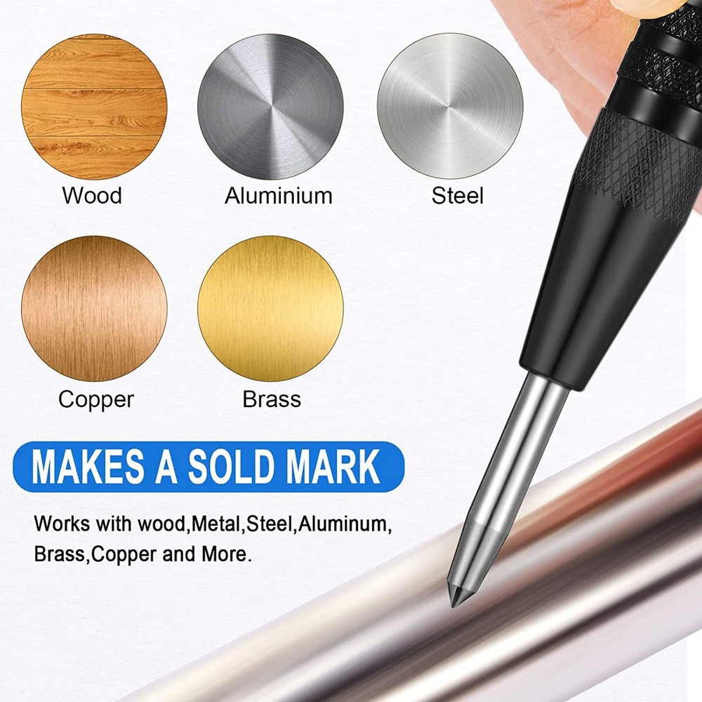 Super Strong Automatic Centre Punch Adjustable Spring Loaded Metal Drill TooL