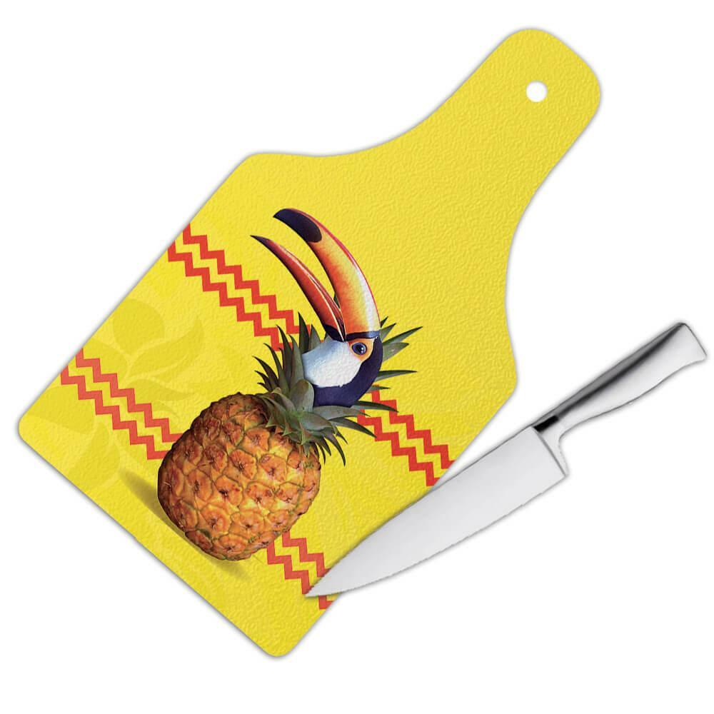 Gift Cutting Board : Toucan Pineapple Fusion Bird Tropical Fruit Modern Graphic