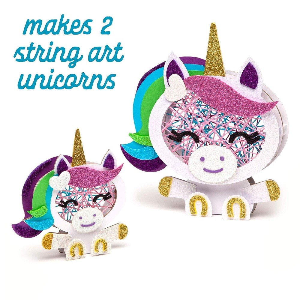 Craft-tastic Stacked String Art Unicorns