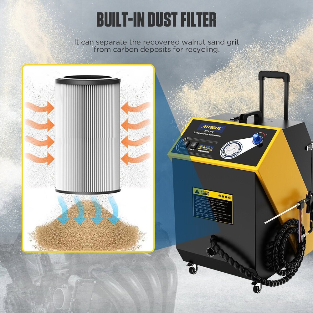 AUTOOL Engine Intake Valve Carbon Cleaner Walnut Sand Blaster Cleaning Machine