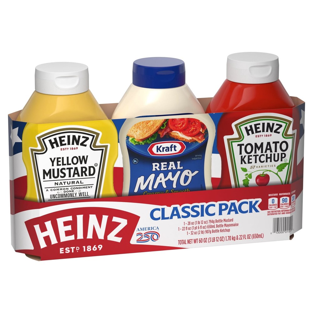 🍔🌭 Heinz Classic Pack Condiments – 3 Pack Variety Set 🌭🍔