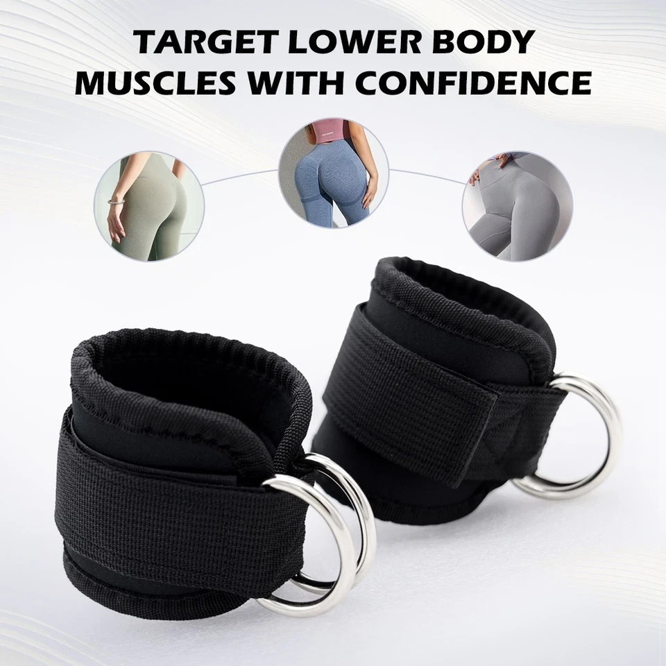 Ankle Straps for Cable Machine, Ideal for Glute Kickbacks & Leg Training