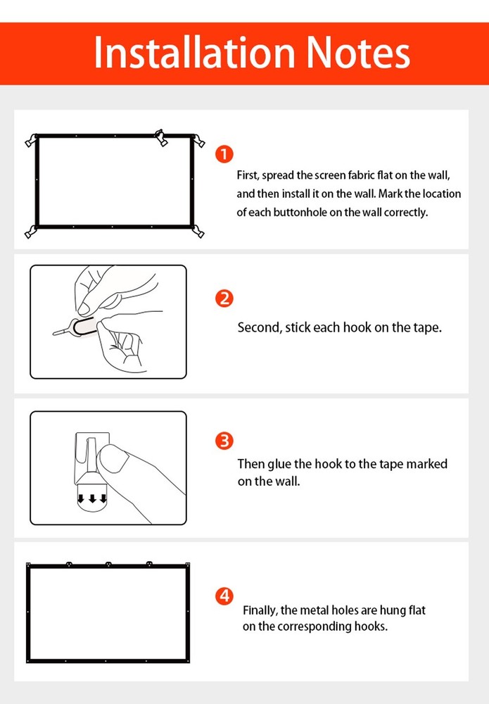 High definition foldable portable projection screen 100 inches