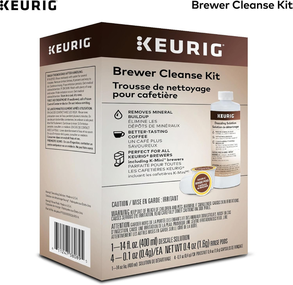 Brewer Cleanse Kit for Maintenance Includes Descaling Solution & Rinse Pods, Com
