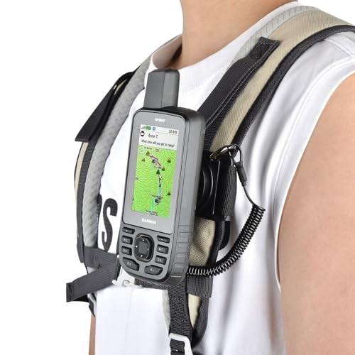 Backpack Tether for Garmin Handheld GPS - Spine Mount Adapter with Safety Cord
