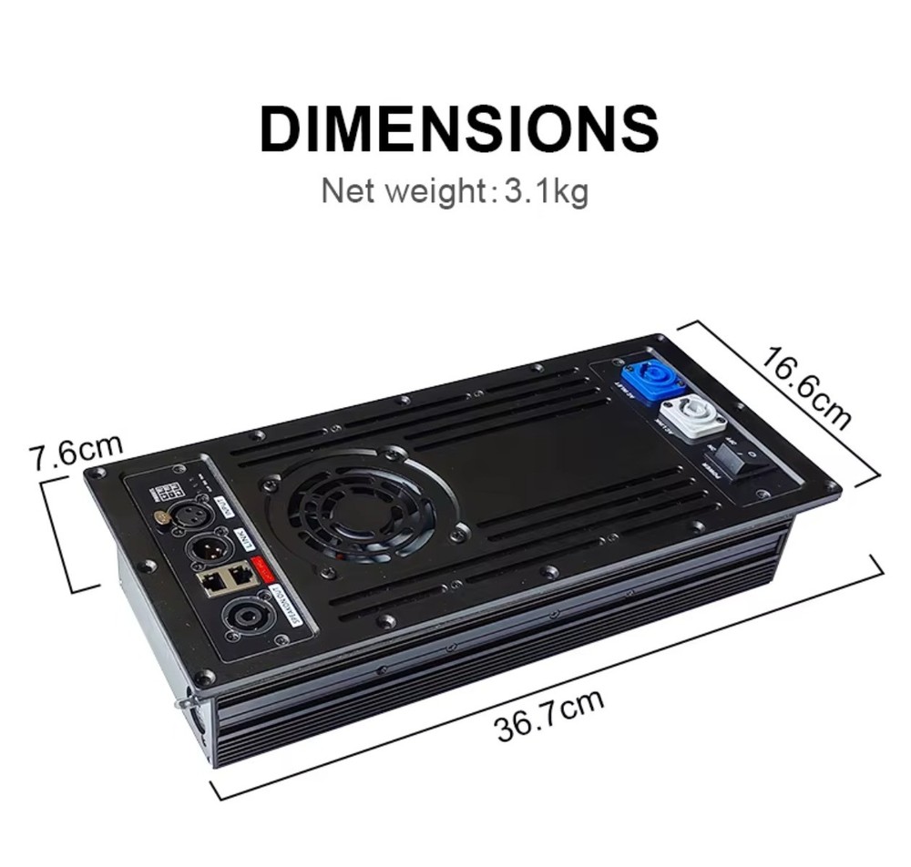 Audio Line Array 1200*2 4 Ohm 2Channels Class D Active Subwoofer Board Amplifier