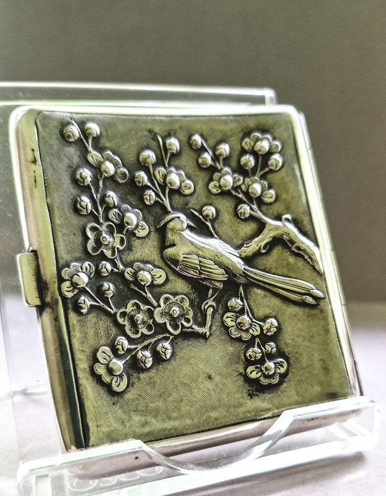Chinese export T90 silver cigarette case by Wang Hing c1880