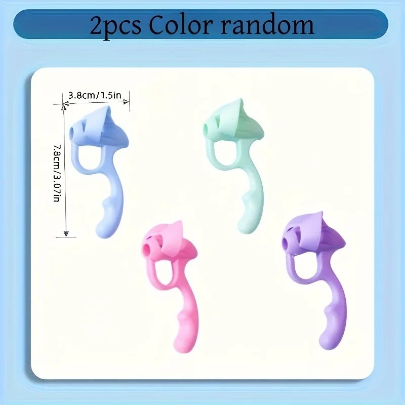 4x Soft Rubber Pen Grip Corrector Writing Aid Posture Trainer Handwriting Tool