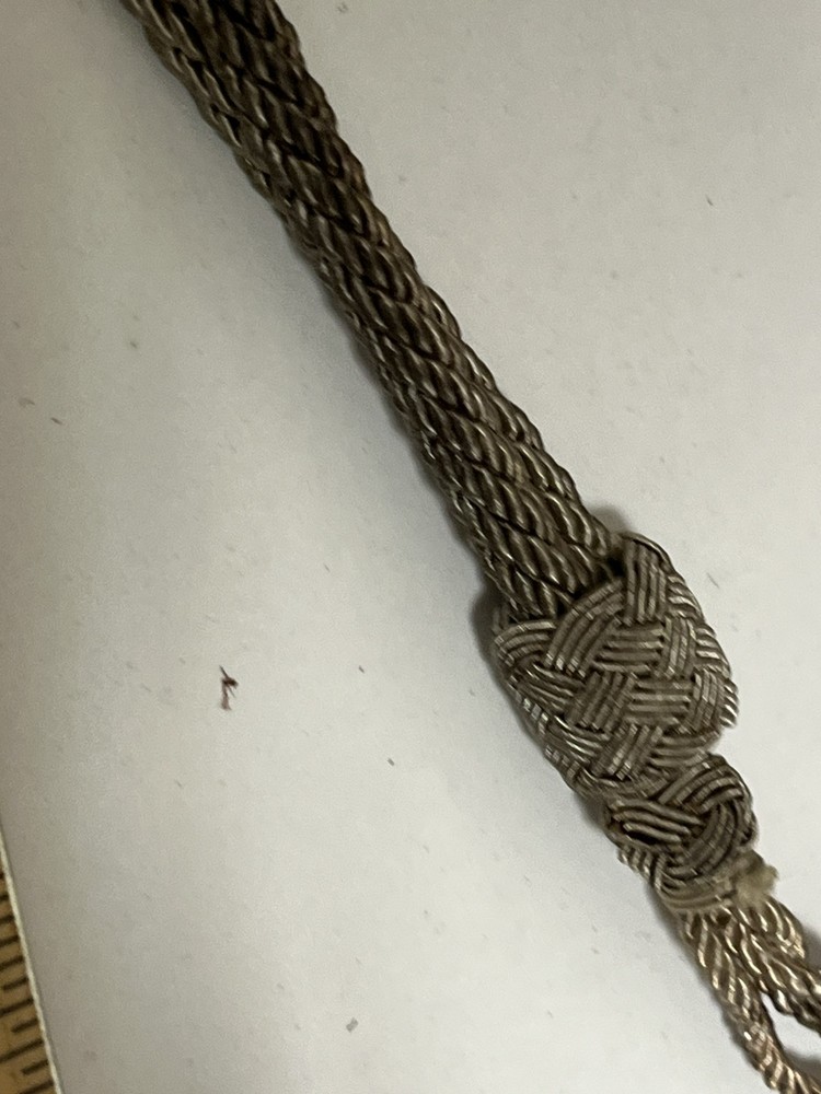Original WW2 German Officer Hat Cap Braid Rope Chinstrap Silver Part