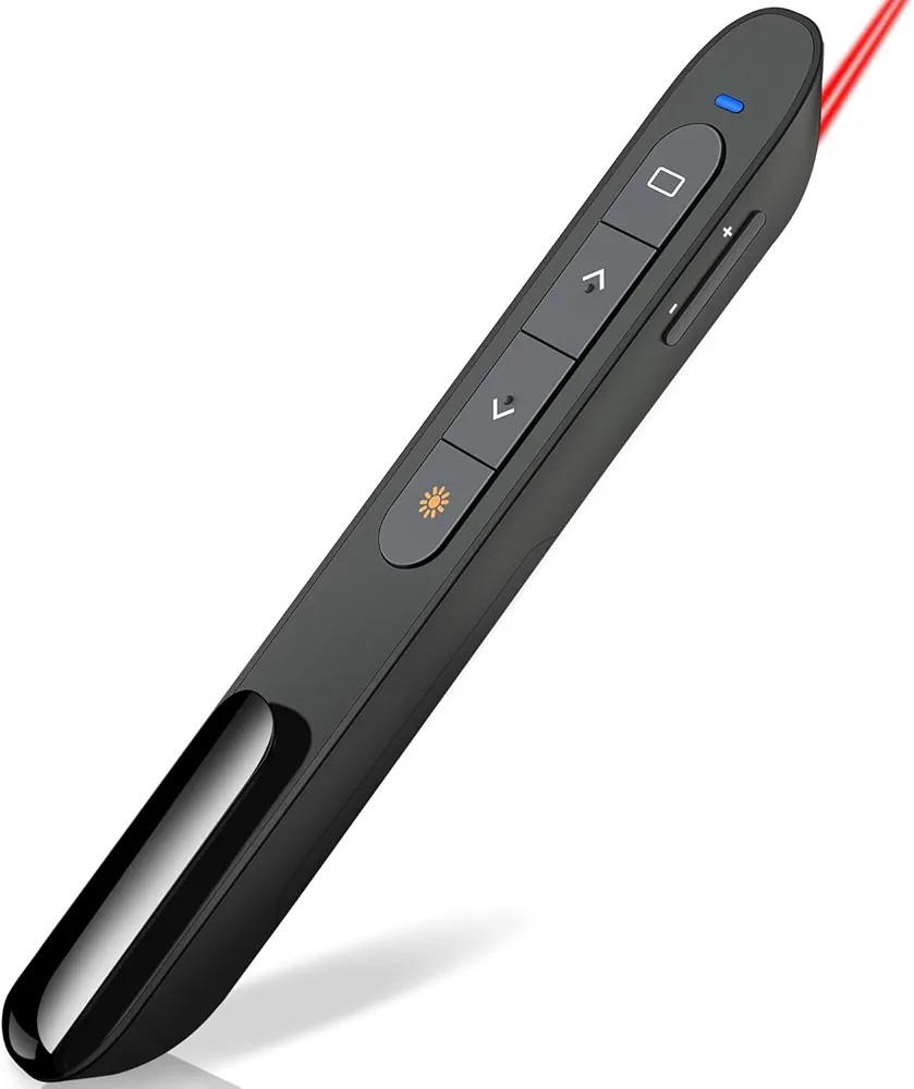 Wireless Presenter Remote with Air Mouse Control, Rechargeable USB