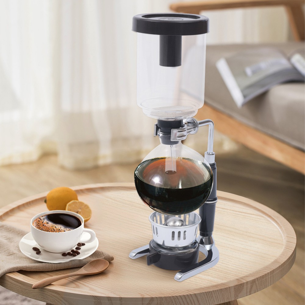 Handcrafted 5-Cup Siphon Coffee Maker with Durable Borosilicate Glass