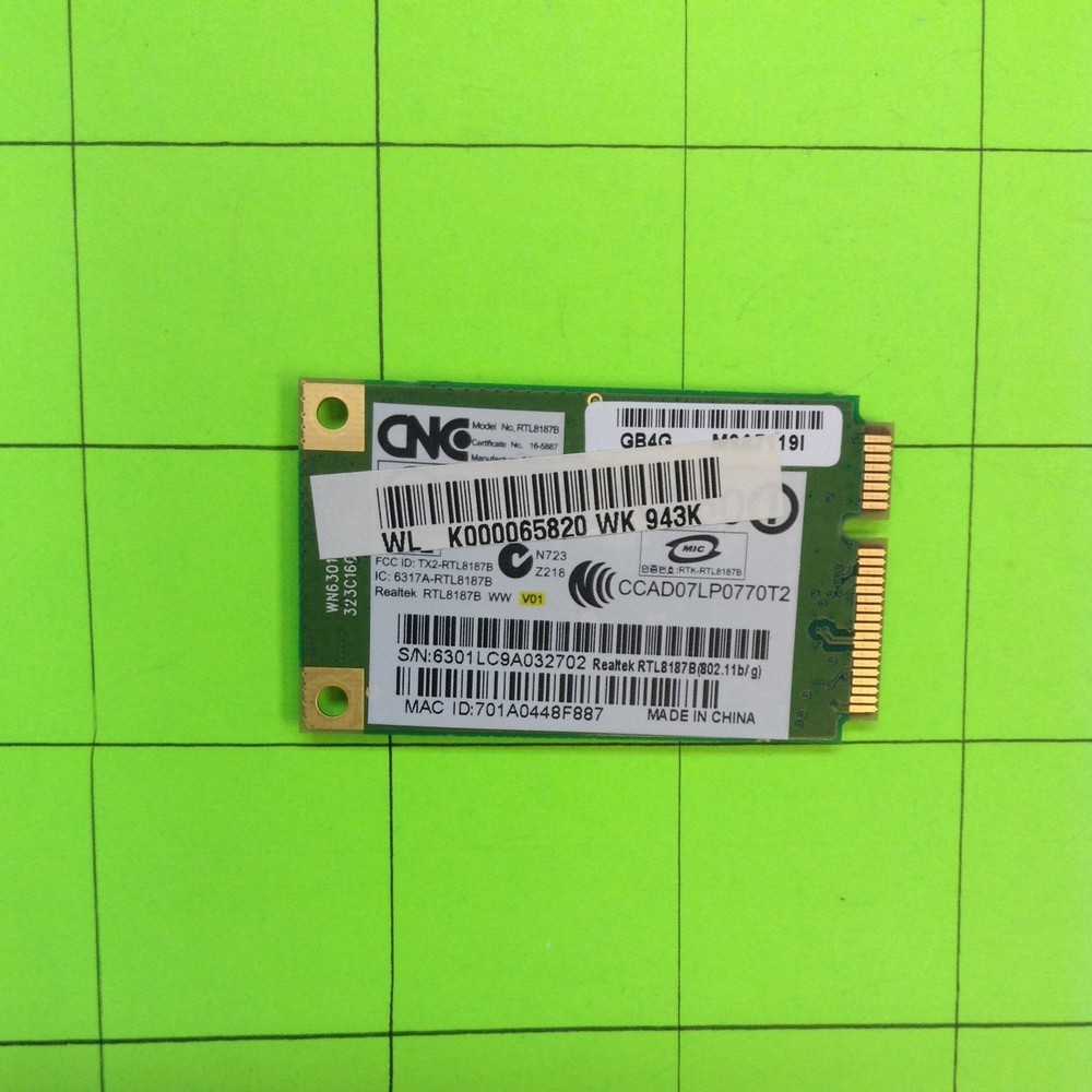 Laptop Computer Realtek RTL8187B WIFI Wireless Network Card