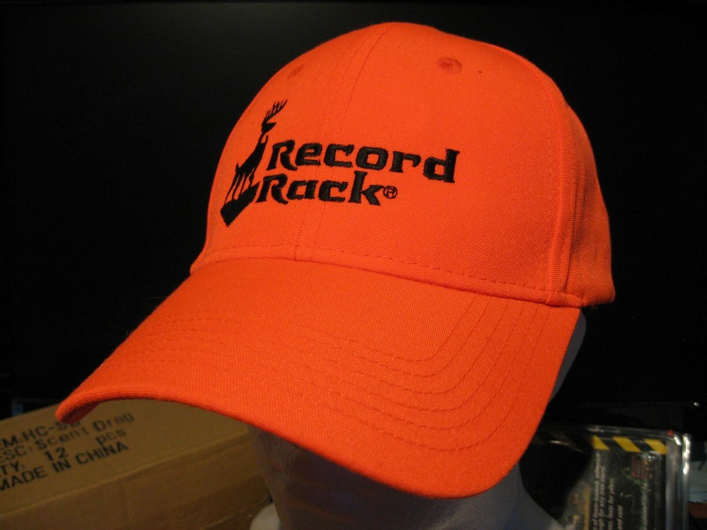 Blaze Orange Record Rack Logo Cap Embroidered Deer Hunting Hat / Adjustable
