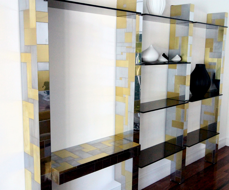 Cityscape wall unit with display shelf Paul Evans