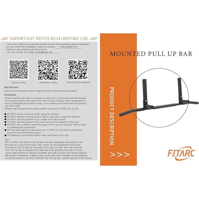 Sturdy Pull Up Bar Ceiling Mount Multifunctional Strength Training Equipment New