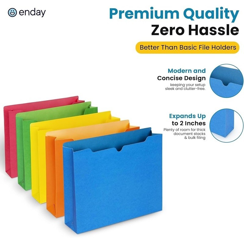 Durable Expandable File Folders Color Coded Document Organizer Secure Storage US