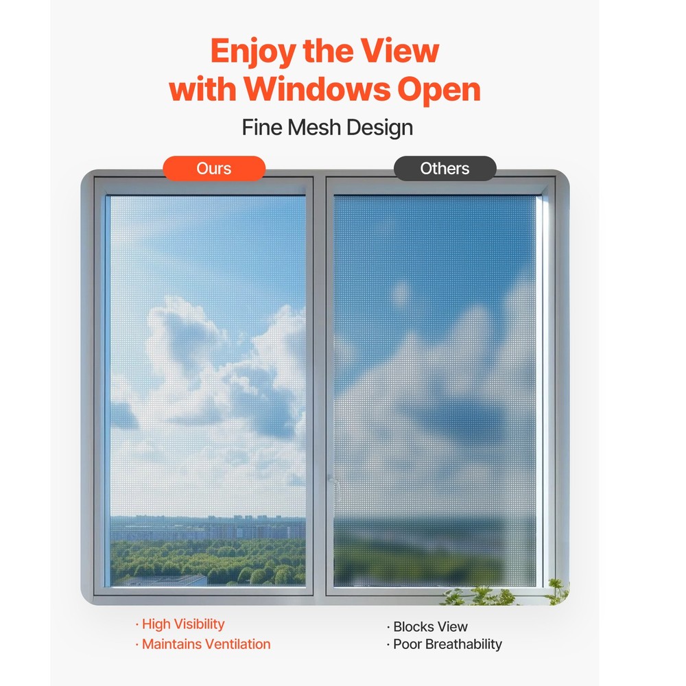 Window Screen Replacement 100 ft × 96 in Window Screen Mesh DIY Adjustable