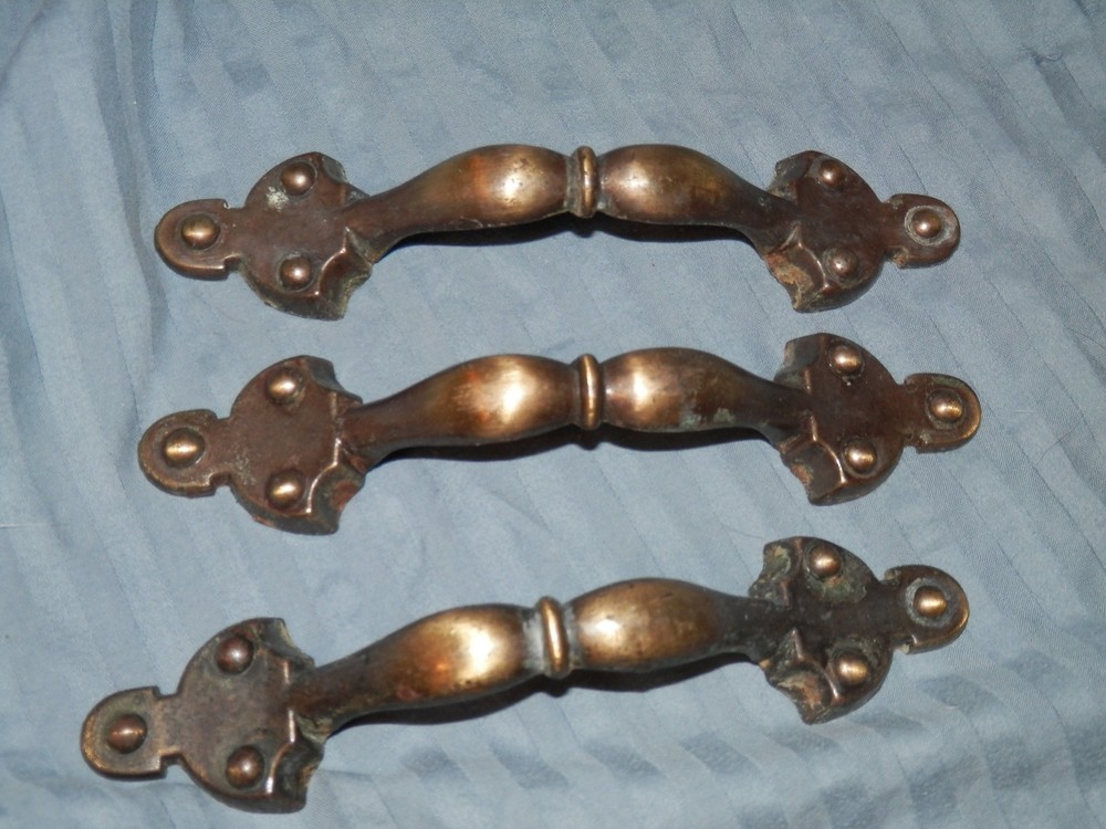vintage National Lock 1093 Drawer Pull handles knobs Cabinet Door brass?