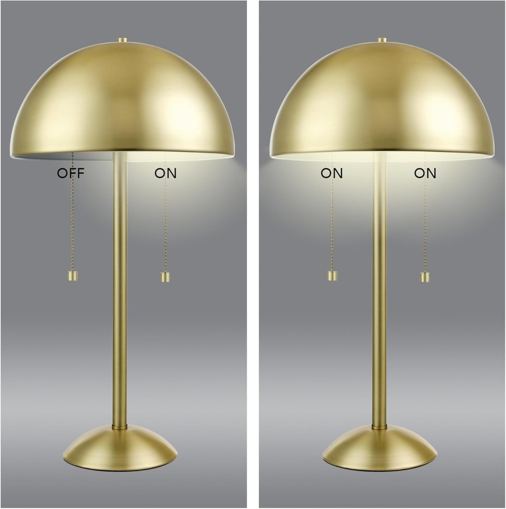 Matte Brass 21" Electric Table Lamp with Double Pull Chain - 2 Lights