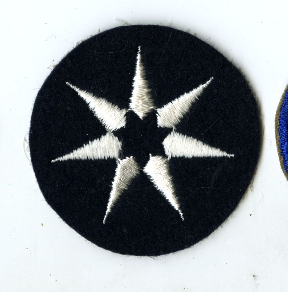 7th Service Command White Back Patch on Felt WWII Vintage Plains