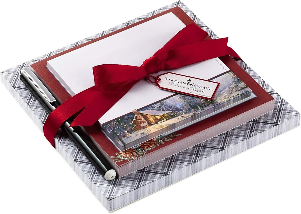 Hallmark Thomas Kinkade Notepad Bundle with Pen (3 Notepads, Assorted Sizes)