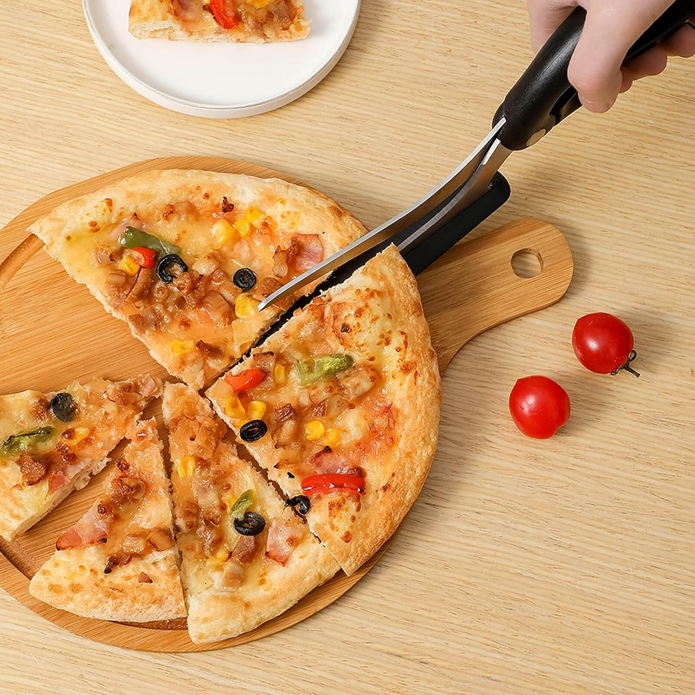 Stainless Steel Pizza Scissors and Slicer with Server