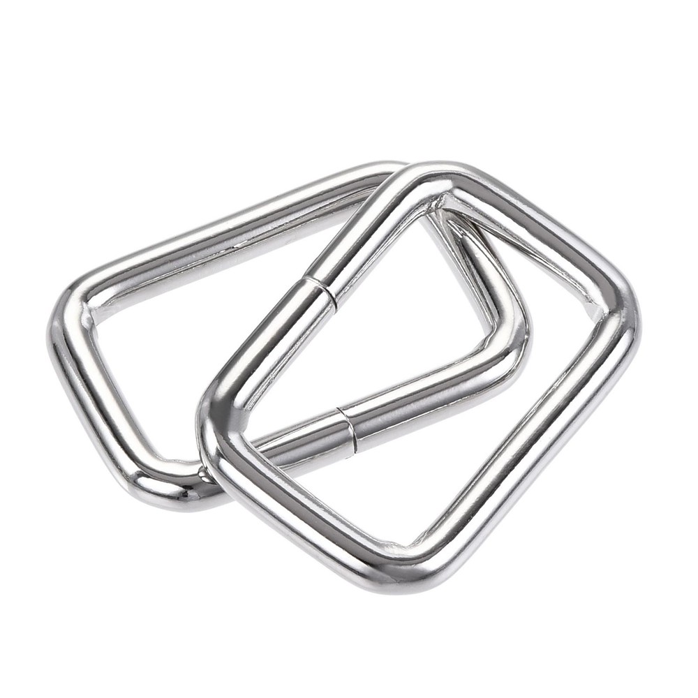 Metal Rectangle Ring Buckles 33x19mm Silver Tone 10pcs