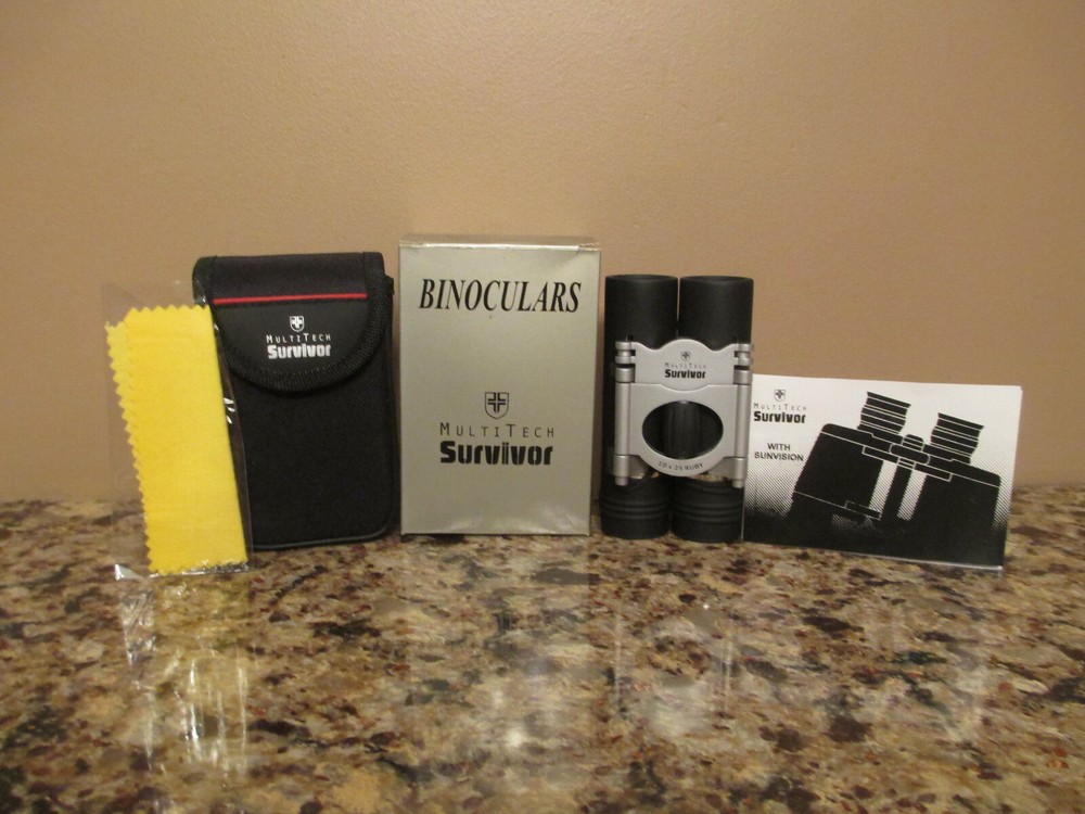 MultiTech Survivor 10 x 25 Ruby Binoculars w/ Pouch - New in Box