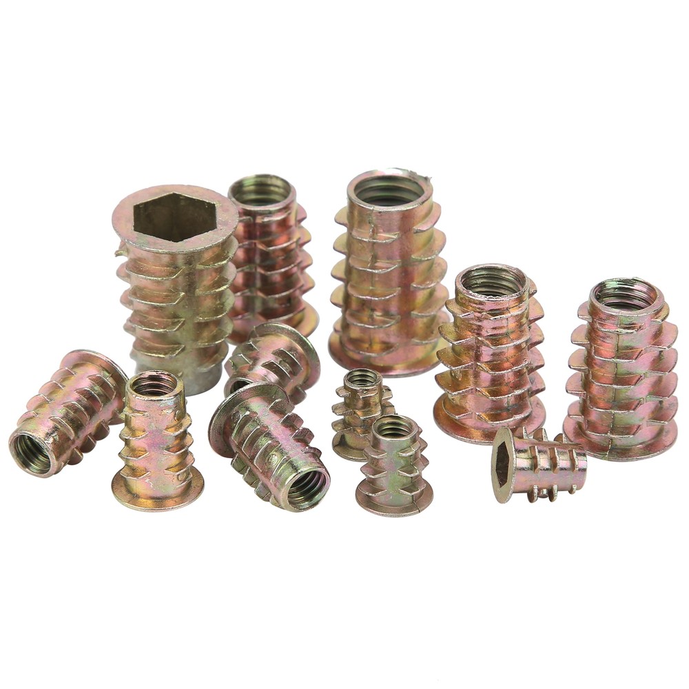 100Pcs Hex Socket Drive Insert Nuts Set Thread Screw Fasteners M4/M5/M6/M8/M10