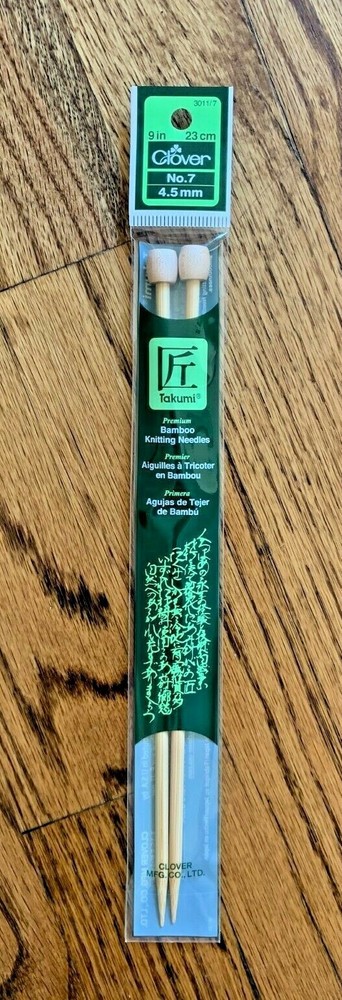 CLOVER SIZE 7 Bamboo 9" Single Point Knitting Needles