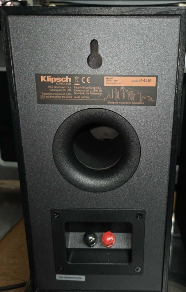 Klipsch R-41M Bookshelf 200W Speaker - 2 Pieces, Black