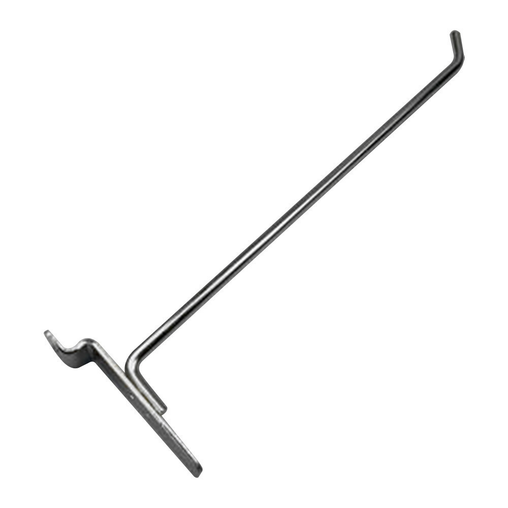 10" Slatwall Hook Panel Display Hooks, 1/4" Thickness Metal, Chrome - PACK 2