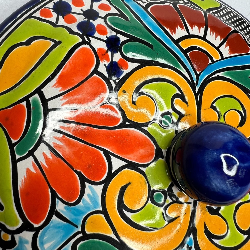 Talavera Pottery Hand Painted Ceramic Pot Lid 9" Replacement Multicolor