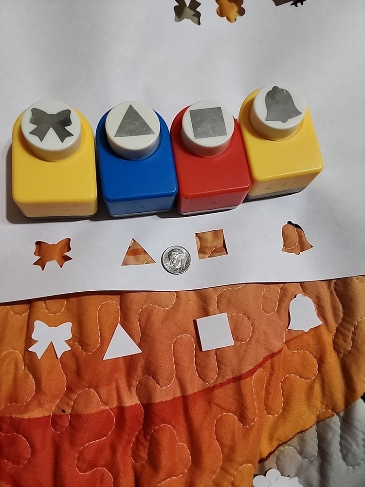 Craft Paper Punches Medium- Bow, Triangle, Square & Bell Work Well
