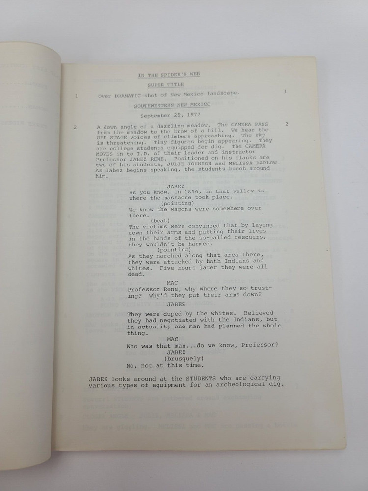IN THE SPIDER'S WEB / Tom McGowan 1970's Unproduced Screenplay