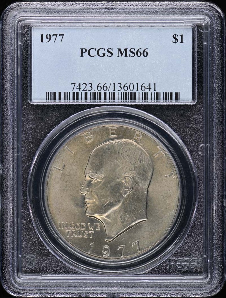 1977 $1 Ike Dollar - Type 1 Clad PCGS MS66
