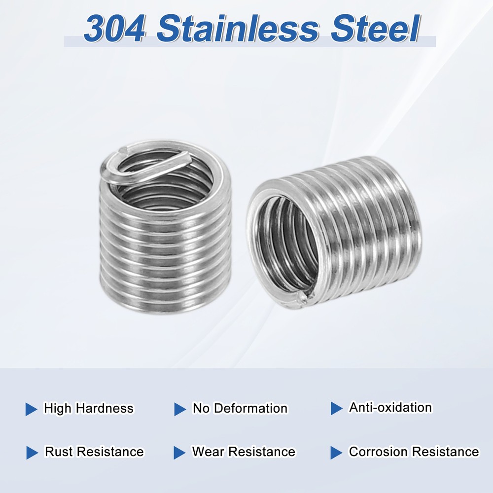20pcs Wire Thread Inserts 10#-32 UNF 2D 9.6mm Helical Threaded Sleeve