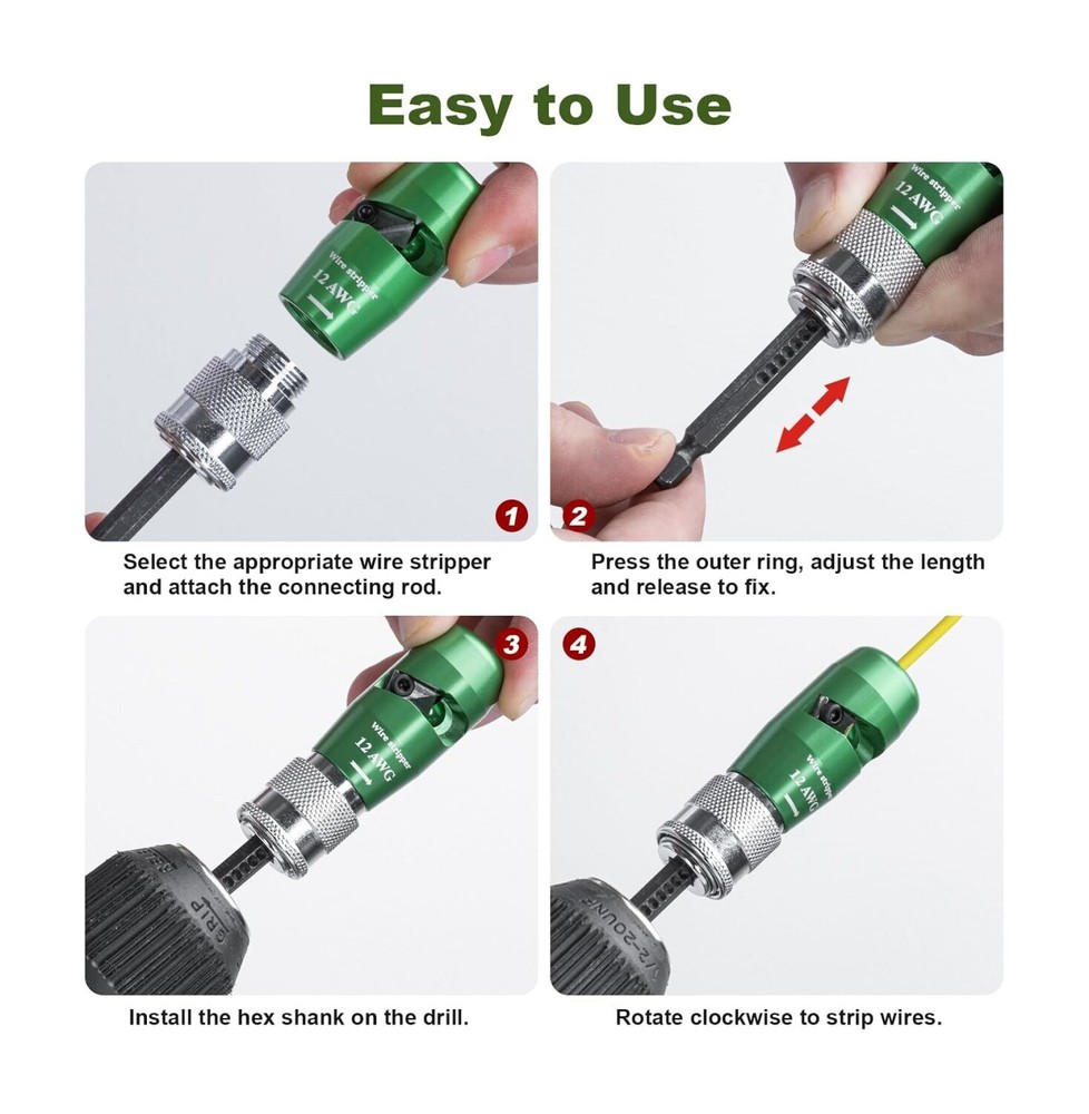 Wire Stripper -Drill Wire Stripping and Twisting Tool Upgrade Electrical Durable