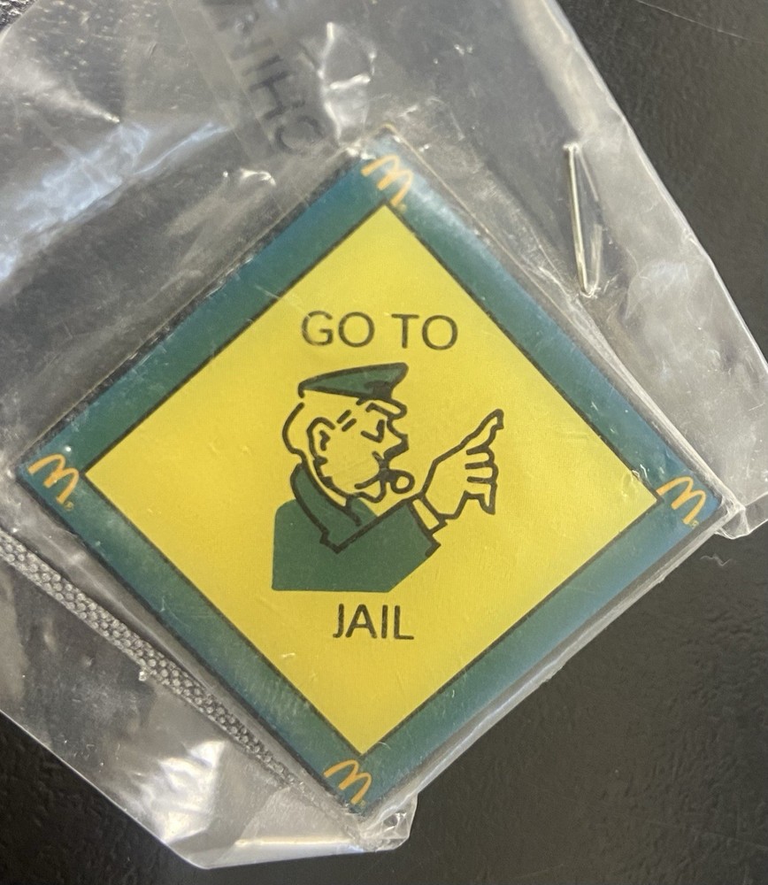 Hasbro 2000 Monopoly McDonald's GO TO JAIL Pin