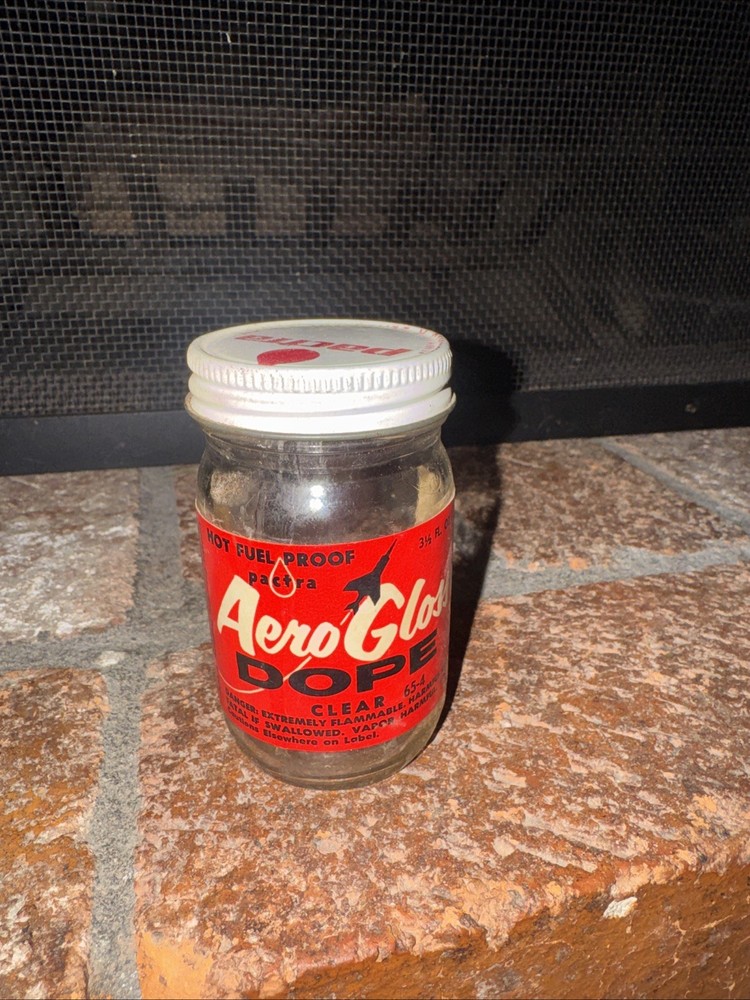 Aero Gloss Hot Fuel Proof Dope Clear Jar 3.5oz. Empty